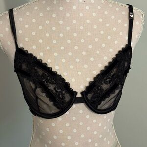 Victoria's Secret Black Lace Sheer Bra